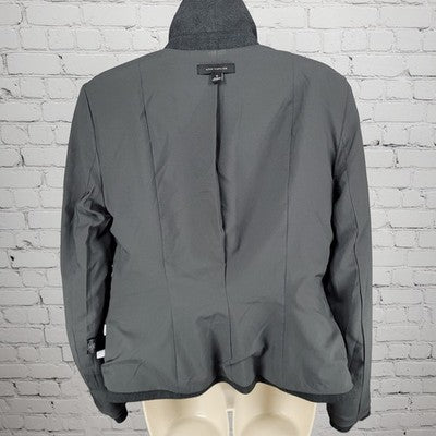 Ann Taylor Grey Hook & Loop Shawl Lapel Lined Stretch Suit Jacket 8