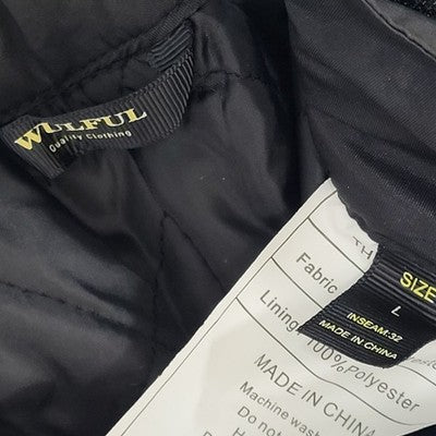 Wulful Black Adjustable Waist Cargo Snow Ski Straight Pants Size Large (33x32)