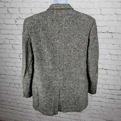 VTG Don Richards Grey Tweed 3 Button Vented Notch Blazer Sport Coat USA 42