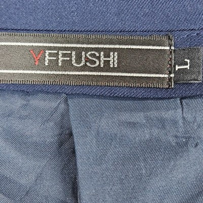 YFFUSHI Navy 1 Button Double Vented Notch Blazer Sport Coat Large L