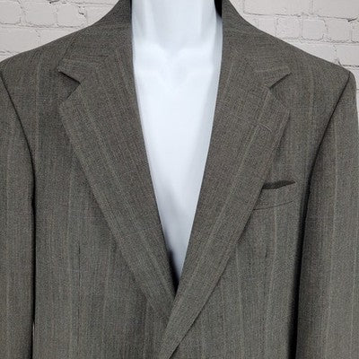 Haggar Grey Gentleman's Fit 2 Button Vented Notch Blazer Sport Coat USA Size 42L