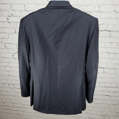 Hickey Freeman Dark Navy 100% Worsted Wool Blazer Sport Coat USA Made Size 42R