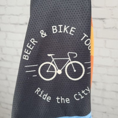 STRGAO Cycling Beer & Bike Tour Ride The City Full Zip Bike Jersey Size Large L