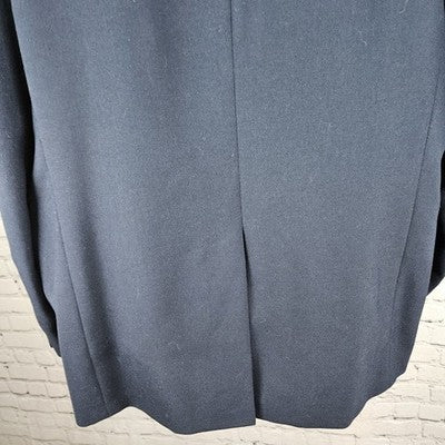 Stafford Navy Worsted Wool Blend 2 Button Vented Notch Blazer Sport Coat 50R