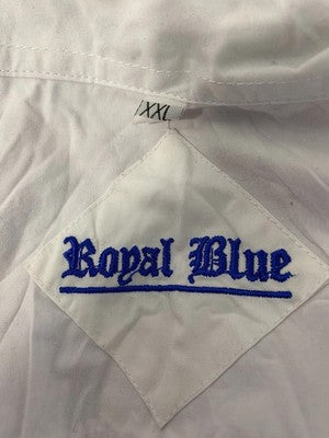 NWT Royal Blue White Blue Textured Long Sleeve Button Up Dress Shirt 2XL