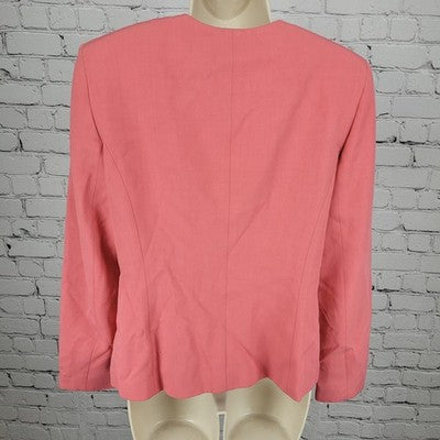 Nicola Pink Buttoned Collarless Lined Formal Suit Jacket Blazer Italy Size 6