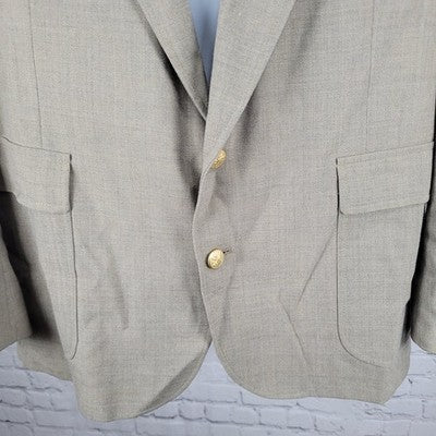 Wall Street Collection Brown 2 Button Notch Blazer Sport Coat USA Made Size 46R