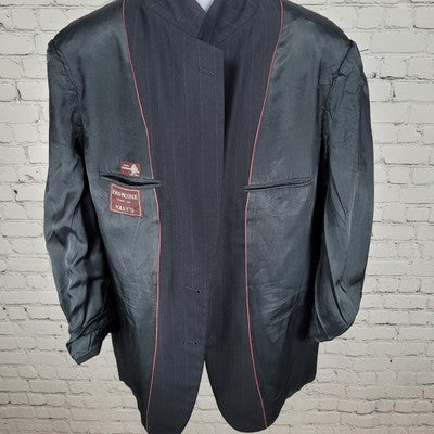 VTG Evan Picone Blue Wool Pinstriped 2 Button Blazer Sport Coat USA Made Size 44