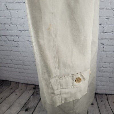 VTG Ballymoor Beige Buttoned Faux Fur Removable Liner Trench Coat Size 44R