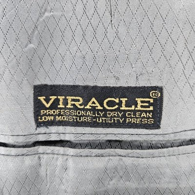 VTG Hart Schaffner Marx Grey Wool Blend Viracle Notch Blazer Sport Coat USA 44R