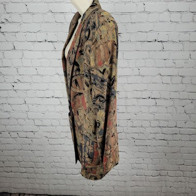 VTG Ken Sington Abstract Print Lightweight Jacket USA Made Size Large L