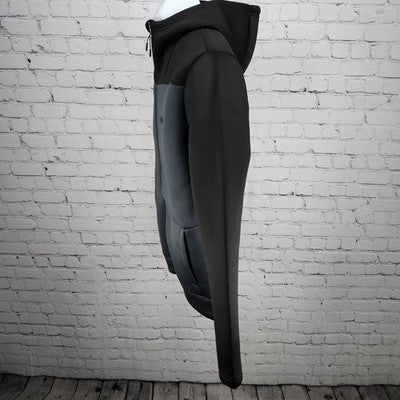Falconhead Antigua Grey Black Activewear Stretch Full Zip Hooded Jacket Large L