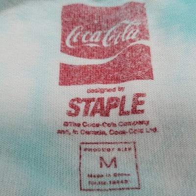 VTG Coca Cola Blue Tie Dye Crew Neck Embroidered Long Sleeve Shirt Medium M