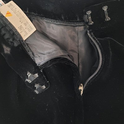 VTG Liz Claiborne Black Velvet High Rise Wide Leg Pants USA Made Size 12 (28x28)
