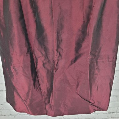 Tahari Dark Red Back Slit Lightweight Lined Straight Pencil Skirt Size 8 (25x19)
