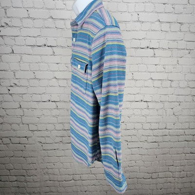 The Nutter Multicolor Striped Shacket Button Up Point Collar Shirt USA Large L