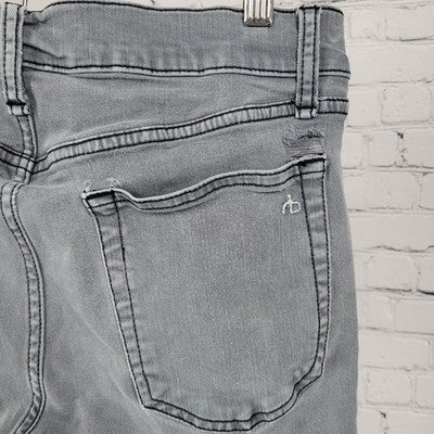Rag & Bone Distressed Shadow Grey Fit 1 Skinny Stretch Denim Jeans 31 (30x31)