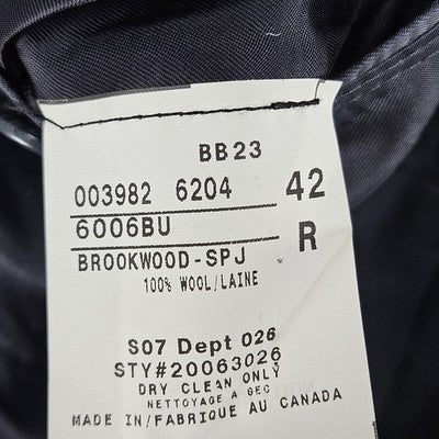 Brooks Brothers Navy 100% Wool Loro Piana Brookwood 2 Button Notch Blazer 42R
