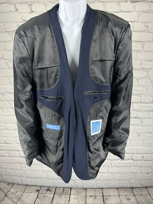 Giorgio Napoli Presidential Classic Blue Two Button Blazer Jacket Sport Coat 44R