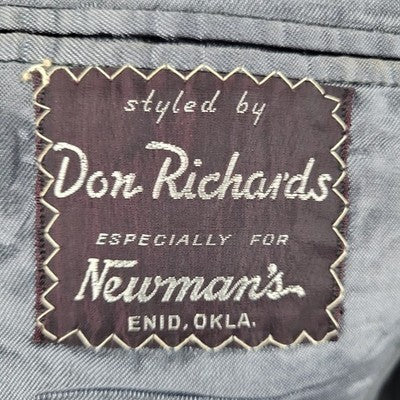 VTG Don Richards Grey Tweed 3 Button Vented Notch Blazer Sport Coat USA 42