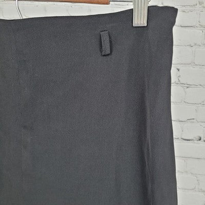 Terranova Black Back & Front Slit Straight Skirt Italy Made Size Large L (30x24)