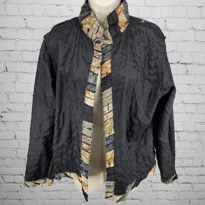 Keren Hart Multicolor Lightweight Long Sleeve Buttoned Collared Jacket Medium M
