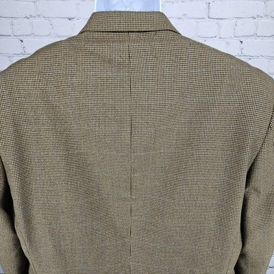 Izod Brown Houndstooth 2 Button Double Vented Notch Blazer Sport Coat 42R