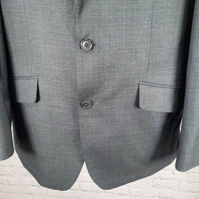 AWEAR2 Kenneth Cole Grey Stretch 2 Button Notch Blazer Sport Coat Size 42L