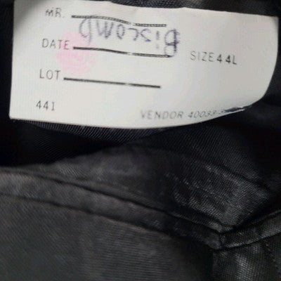 Stafford Black White Silk Wool Blend 2 Button Notch Blazer Sport Coat 44L