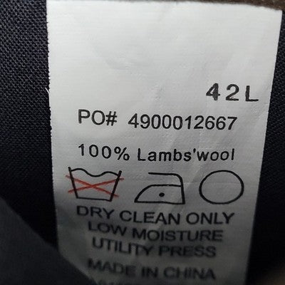 Ralph Ralph Lauren Black Beige 100% Lambs Wool 2 Button Blazer Sport Coat 42L