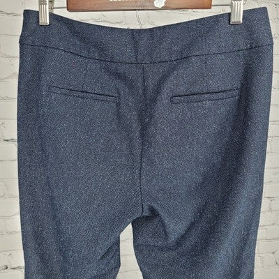 Ann Taylor Factory Navy Speckled Mid Rise Straight Stretch Pants Size 6P (30x28)