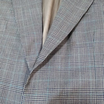 Holbrook Tan Houndstooth 2 Button Ventless Notch Blazer Sport Coat Size 42XL