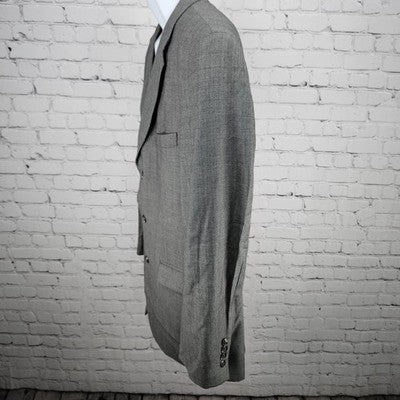 Stafford Grey 100% Wool 3 Button Ventless Notch Blazer Suit Sport Coat 42L