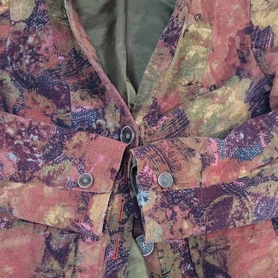 Coldwater Creek Multicolor Cotton Stretch Lightweight Buttoned Jacket Size 6P