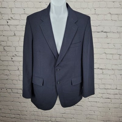 VTG Pietro Rossi Navy 2 Button Vented Notch Blazer Sport Coat USA 39