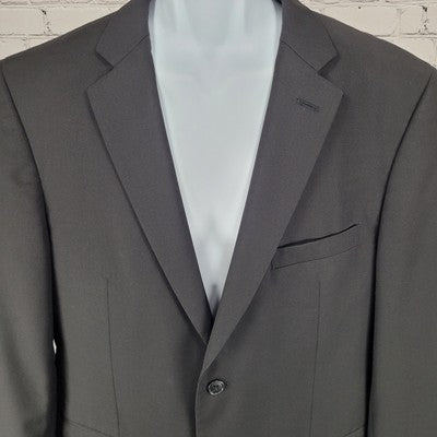 Wilke-Rodriguez Black 100% Wool 2 Button Double Vent Blazer Sport Coat Size 44R