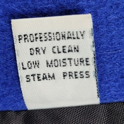 VTG KAREN Blue 100% Wool Puff Sleeve Heavyweight Lined Pea Coat USA Made Size 6
