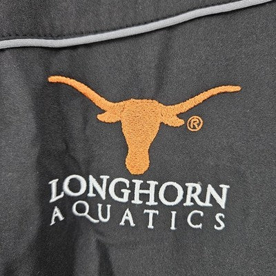 Longhorn Aquatics UT Black Full Zip Mesh Lined Logo Windbreaker Jacket 3XL