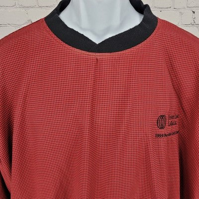 VTG ‘99 Portfolio Golf Classic Red Black Houndstooth Pullover Light Jacket US XL