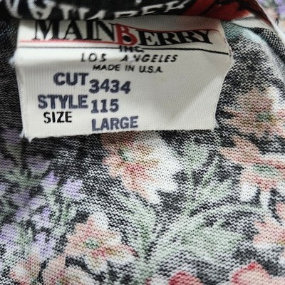 VTG Mainberry Inc Los Angeles Multicolor Floral Sleeveless Tapered Jumpsuit US L