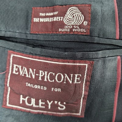 VTG Evan Picone Blue Wool Pinstriped 2 Button Blazer Sport Coat USA Made Size 44