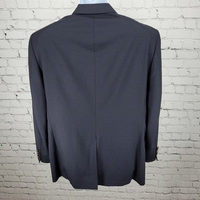 Jos A Bank Navy 100% Wool 3 Button Vented Notch Blazer Sport Coat Size 42R