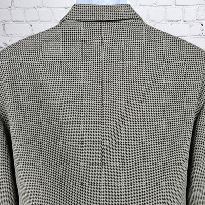 Albert Nipon Brown Black 100% Wool Double Breasted Peak Blazer Sport Coat 42R