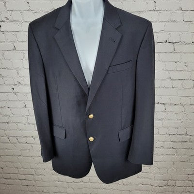 Jos A Bank Black 100% Wool Signature Collection Gold Button Blazer Size 41R