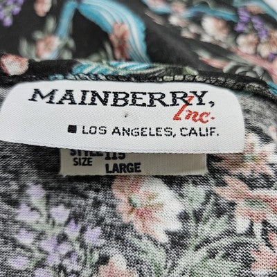 VTG Mainberry Inc Los Angeles Multicolor Floral Sleeveless Tapered Jumpsuit US L