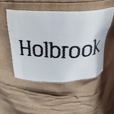 Holbrook Tan Houndstooth 2 Button Ventless Notch Blazer Sport Coat Size 42XL