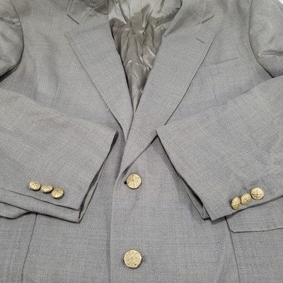 Wall Street Collection Brown 2 Button Notch Blazer Sport Coat USA Made Size 46R