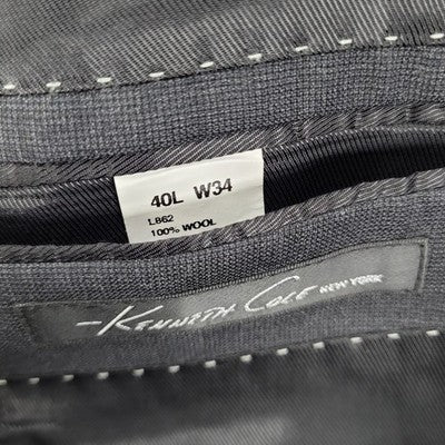 Kenneth Cole Grey Minitex Wool 2 Button Notch Blazer Sport Coat 40L MSRP $650