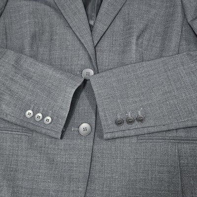 Jones NY Grey Wool Blend Stretch Platinum Easy Care Peak Blazer Suit Jacket 16