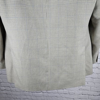 Michael Kors Beige Houndstooth 2 Button Vented Notch Blazer Sport Coat 42R